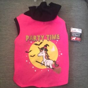 Party Time hooded pet sweatshirt Brand New With Tags Glitter Graphics Size S